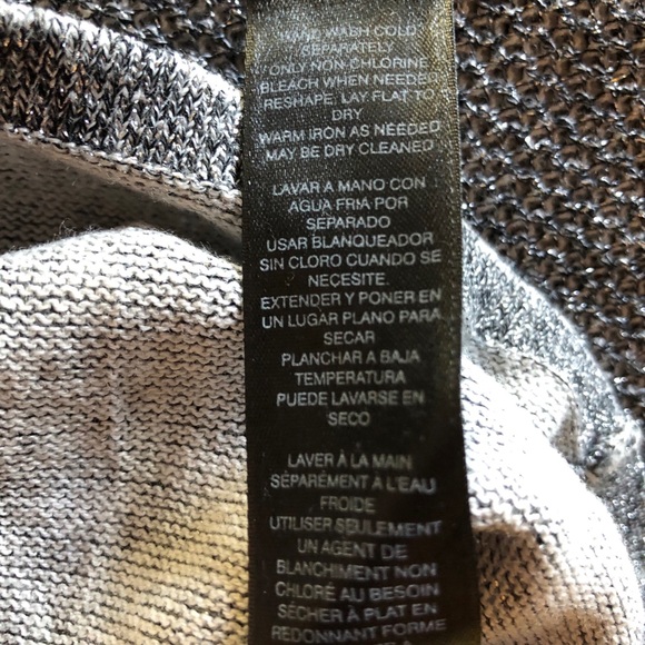 White House Black Market Metallic Silver Top - Picture 7 of 8